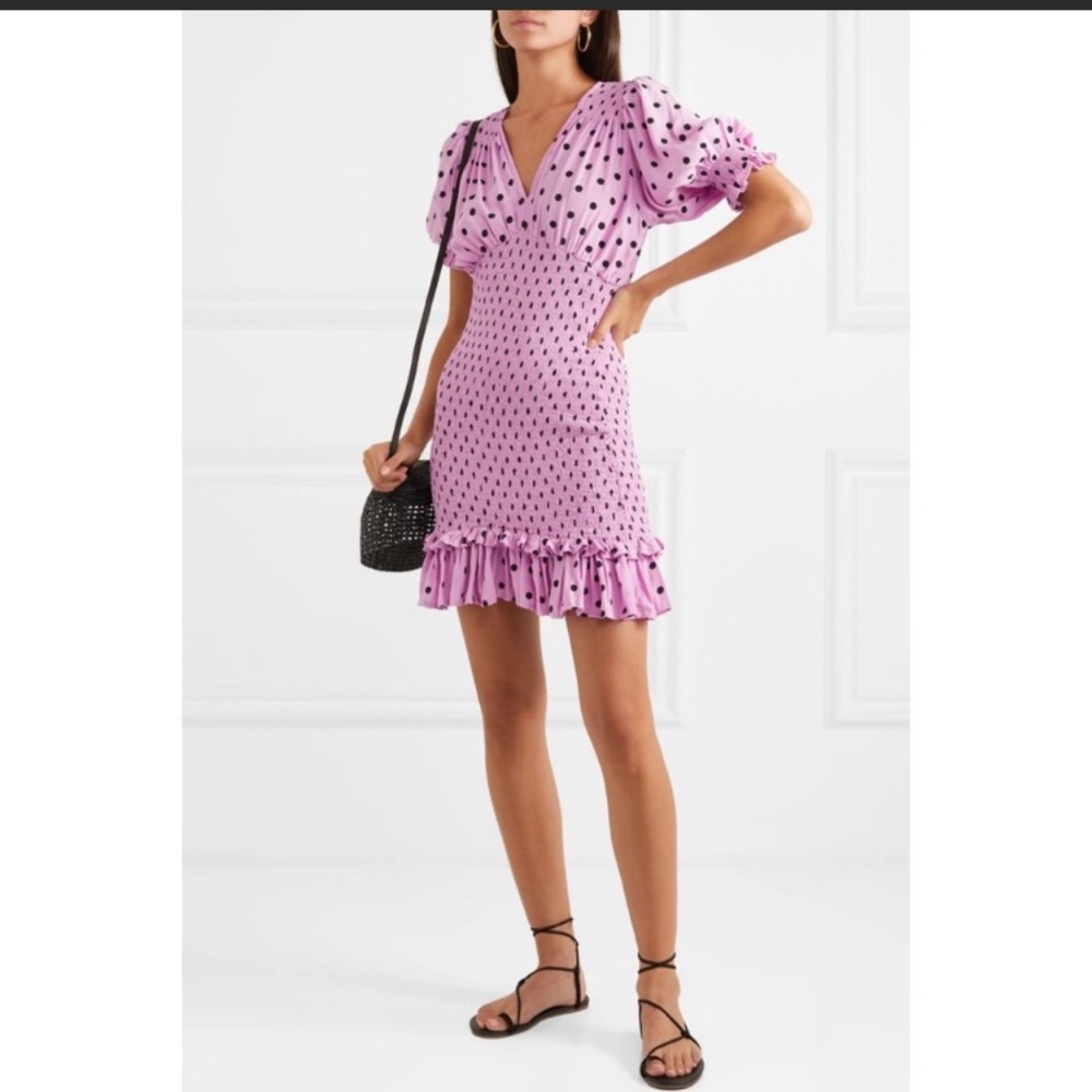 Faithfull The Brand MARGHERITA PinkPolka Dot Dress